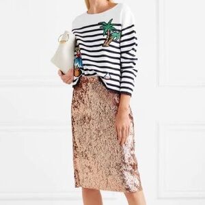 J. Crew Rose Gold Sequin Midi Skirt